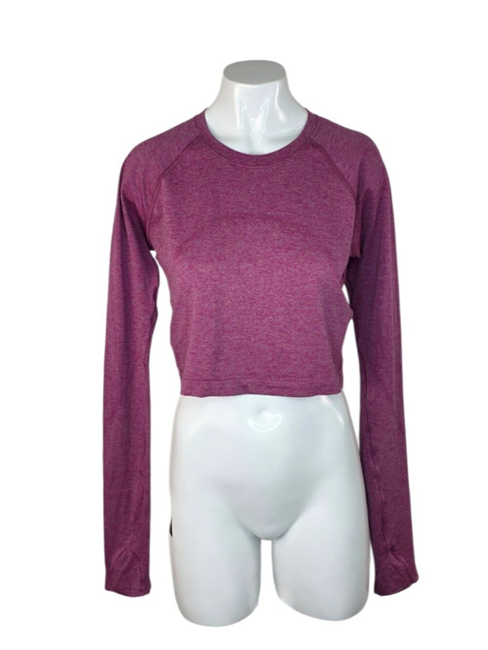Lululemon Swiftly Tech Cropped Long Sleeve Shirt 2.0, Pullover, Crew, Size 8